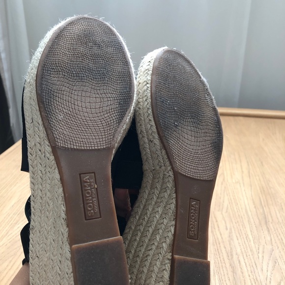 Sonoma Black Wedges Open Toe Shoes - Picture 11 of 11